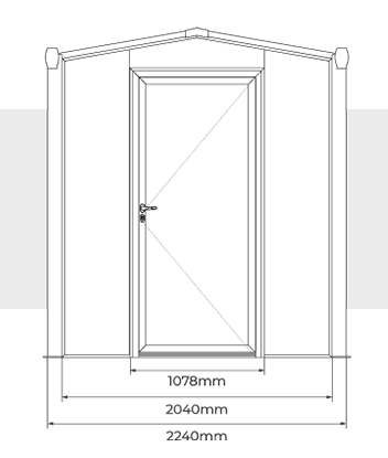 Largura com 1 Porta Abrigo de Arrumos Cravo 2x2 m