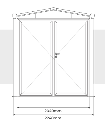 Largura com 2 Portas Abrigo de Arrumos Cravo 2x2 m