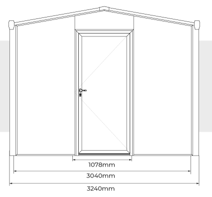 Largura com 1 Porta Abrigo de Arrumos Cravo 3x1 m