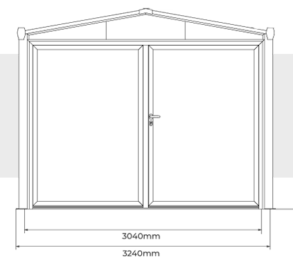 Largura com Duas Portas Abrigo de Arrumos Cravo 3x1 m