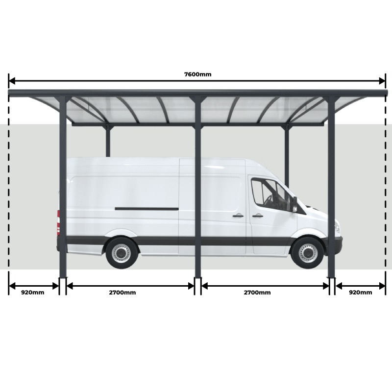 Comprimento Abrigo Curvado em Alumíno para Autocaravana