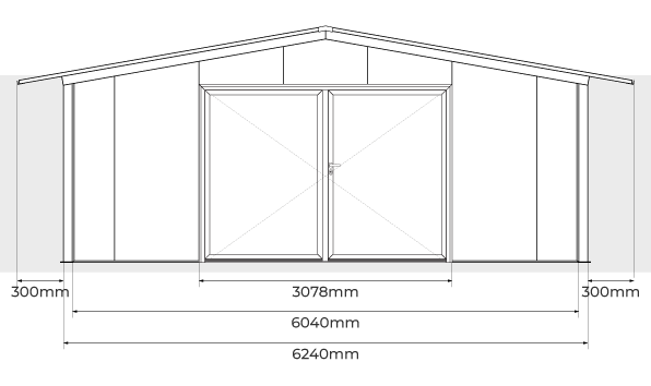 Largura Garage Polycarbonatw 6x3 m