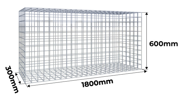 Medidas Gabião Modelo Longo