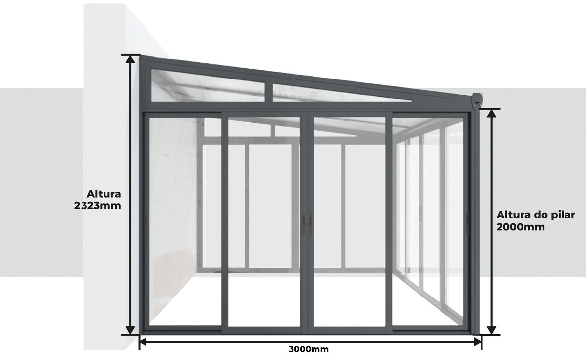 Dimensões Pergolanda Super Preço 3x3 m