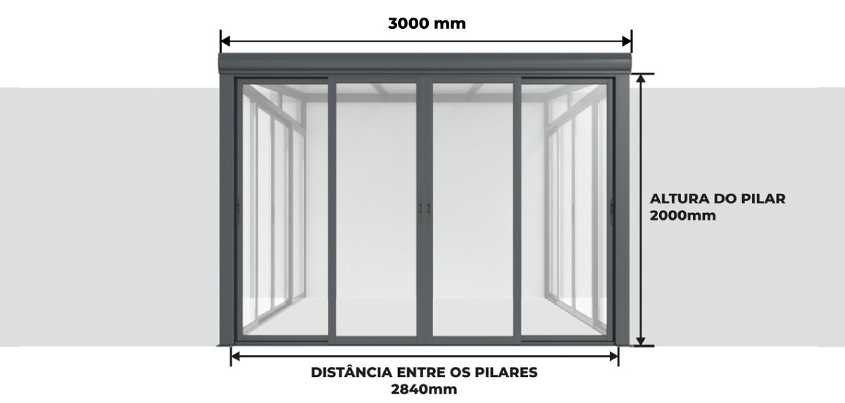 Vista Frontal Pergolanda Super Preço 3x3 m