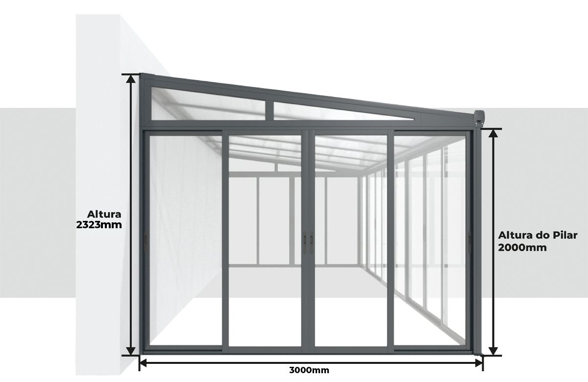 Dimensões Pergolanda Super Preço 6x3 m