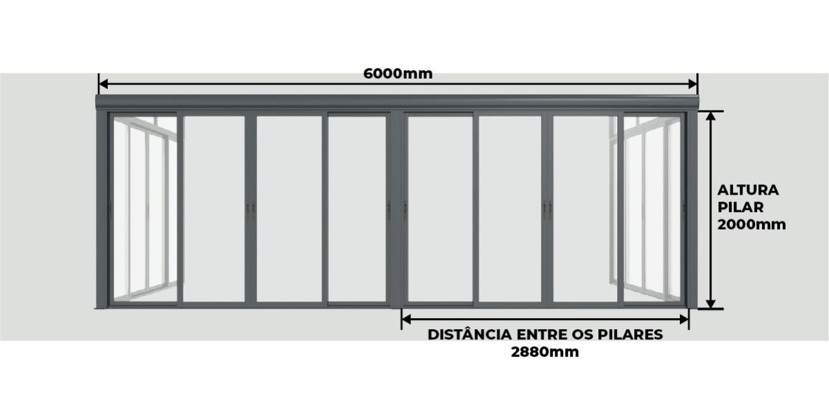 Vista Frontal Pergolanda Super Preço 6x3 m