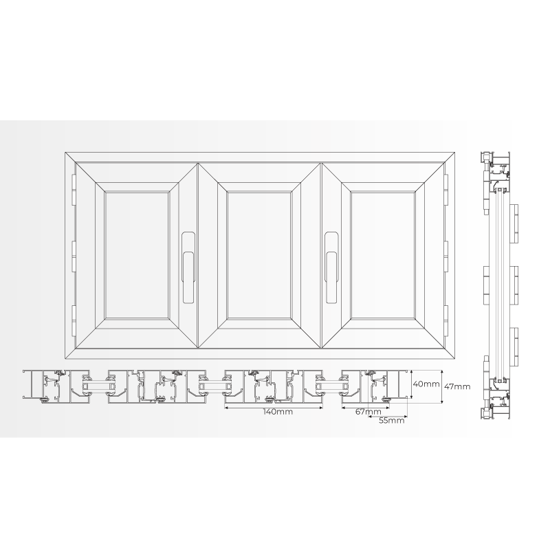 Medidas Porta-Janela Acordeão Pérgola Alumínio