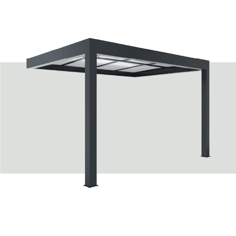 Dimensões Pérgola Policarbonato Alumínio Grandlux Encostada